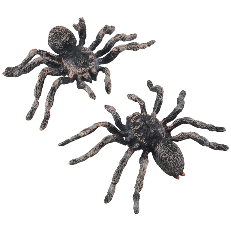 AEA9-2Pcs 9.5Cm Large Fake Realistic Spider Insect Model Toy Fun Halloween Scary Prop