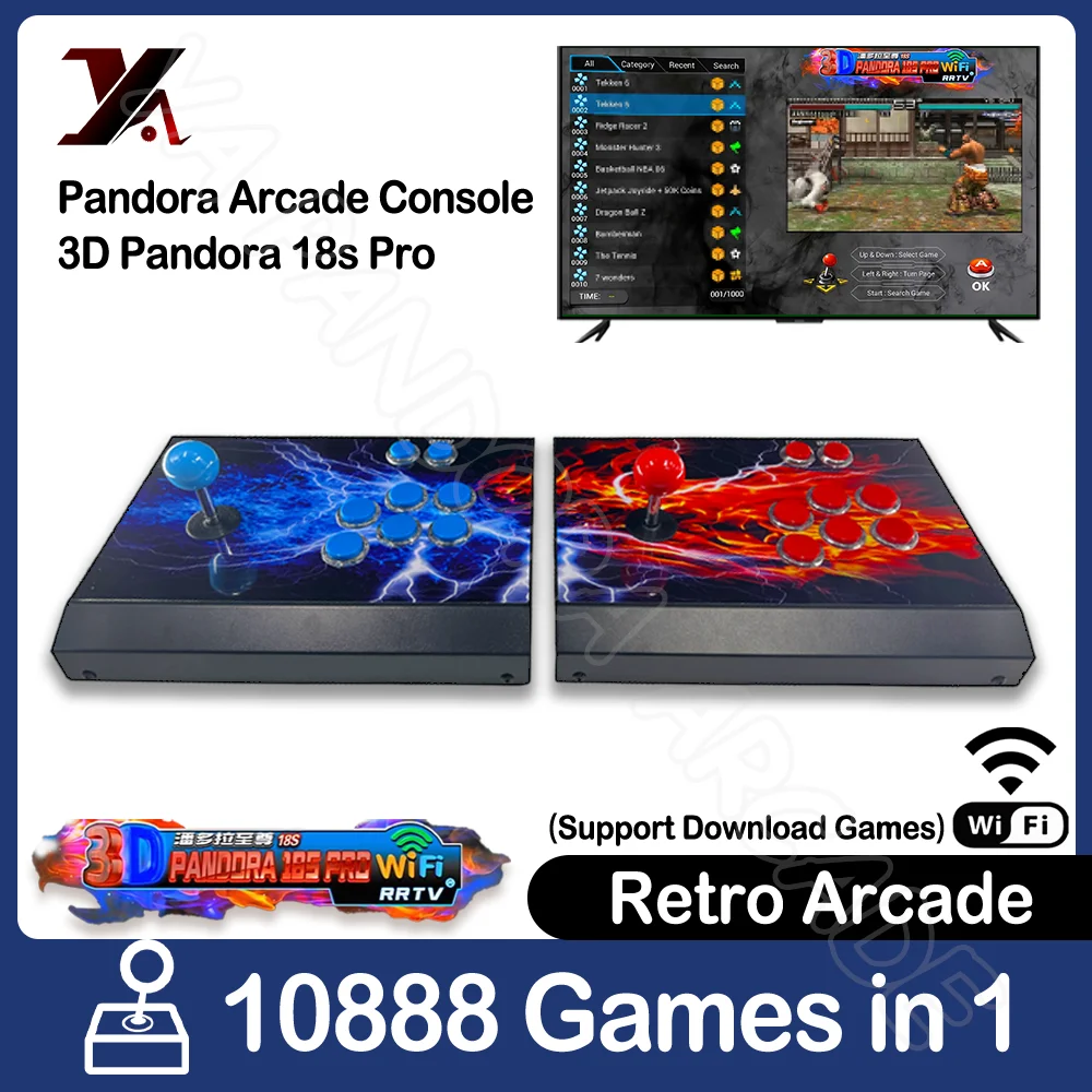 

3D WI-FI Pandora Saga EX Box Arcade machine 18S Pro 8000 10888 Multiplayer joystick support arcade Home TV Game Console