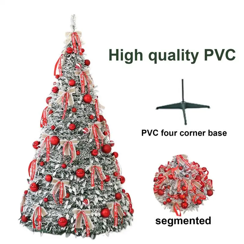 150cm Foldable Christmas Tree Artificial Full Christmas Pine Tree Holiday Home Decorations Fake Folding Xmas Tree Christmas Gift