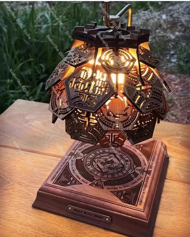 Black walnut lampshade, camping lights