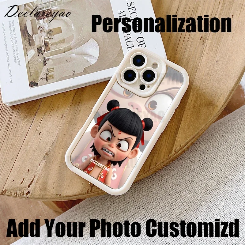 صورة تخصيص حافظة مرآة لهاتف أبل آيفون 13 برو ماكس 12 Mini 16e 16 15 14 Plus غطاء شخصي لتقوم بها بنفسك إطار صور مخصص ناعم