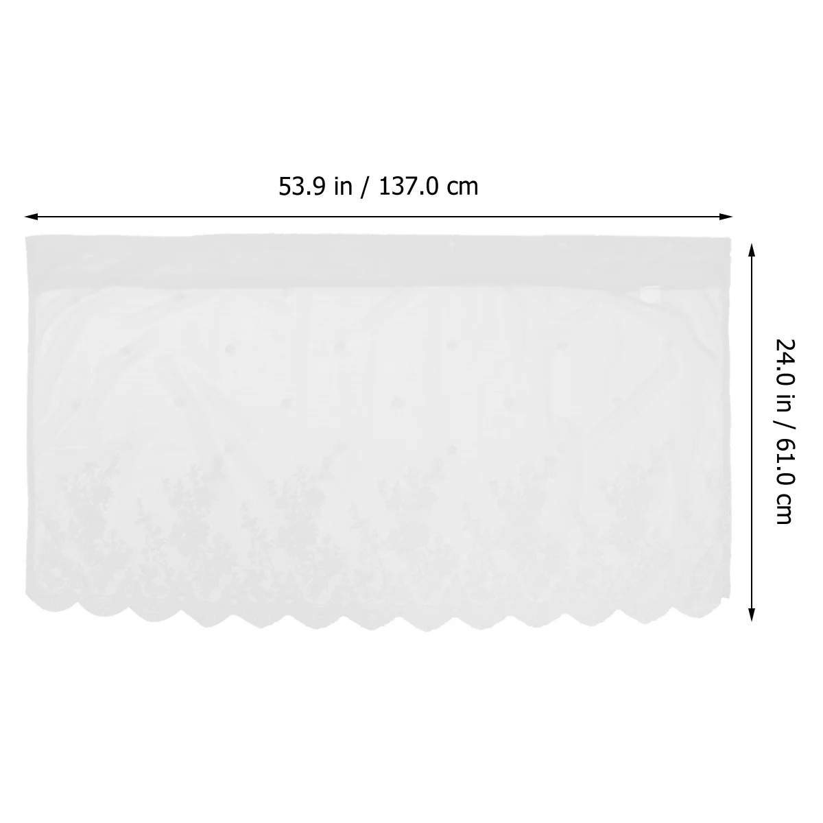 

1Pcs Lace Half Curtain Short Window Curtain 137x61cm White Small Tulle Kitchen Bedroom Living Room Privacy Light Filter