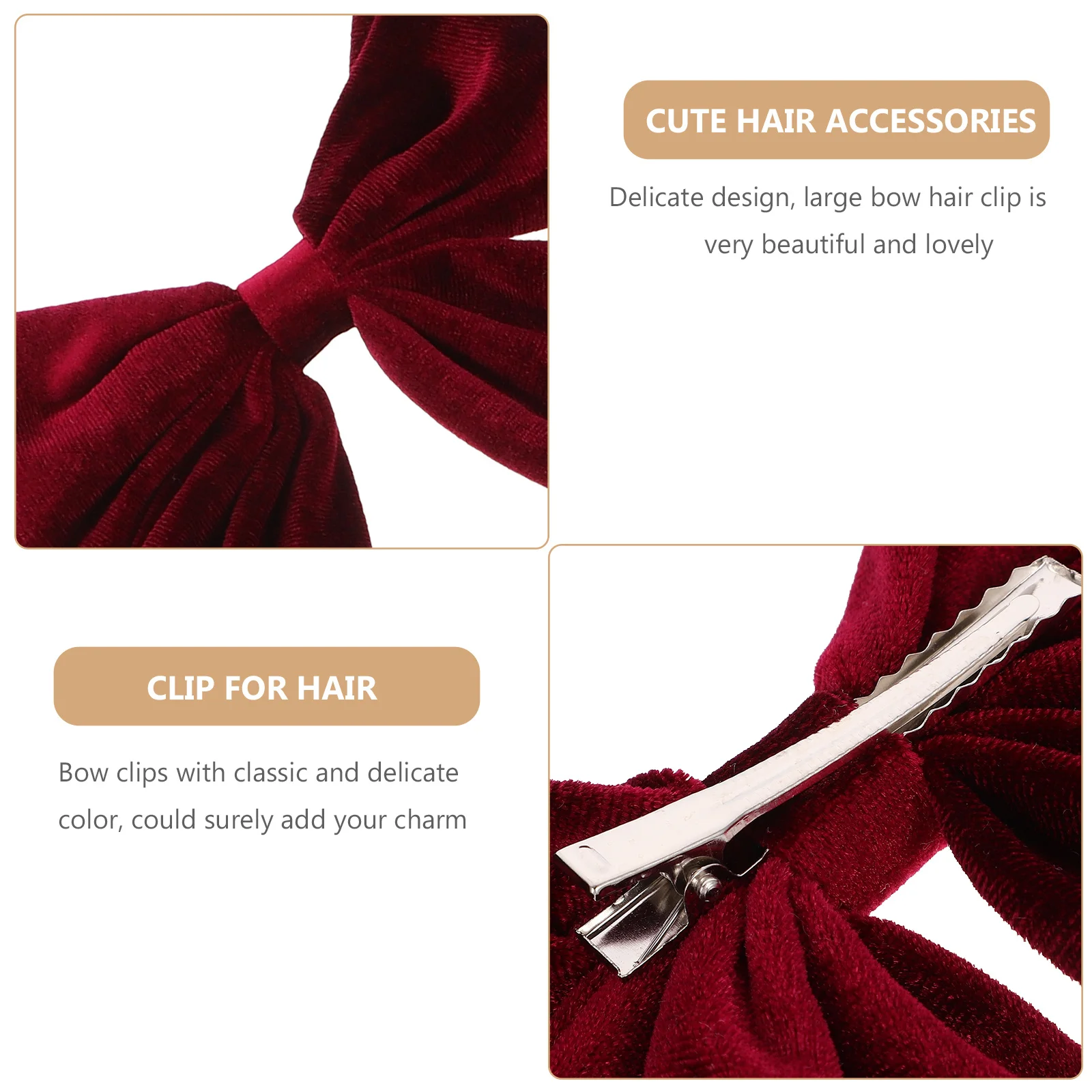 

4Pcs Large Bow Hair Clips Lightweight Cute Hair Accessories Decorative Clips for Little Girl Birthday Party Stage