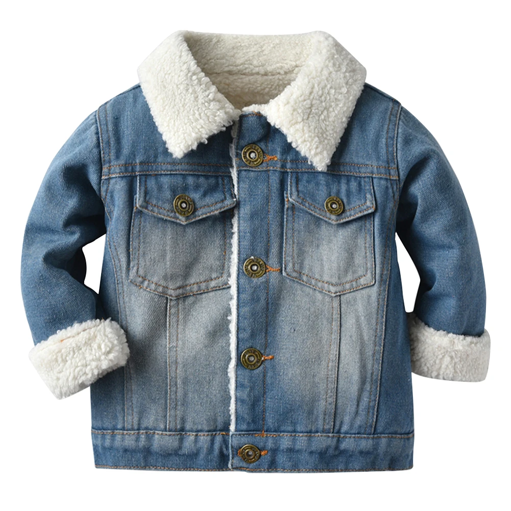 Tie-dye Boys Fleece Denim Coat,Girls Cowboy Jacket,Toddler Lapel Placket Sherpa Casual Outerwear,Transition Kids Winter Jacket