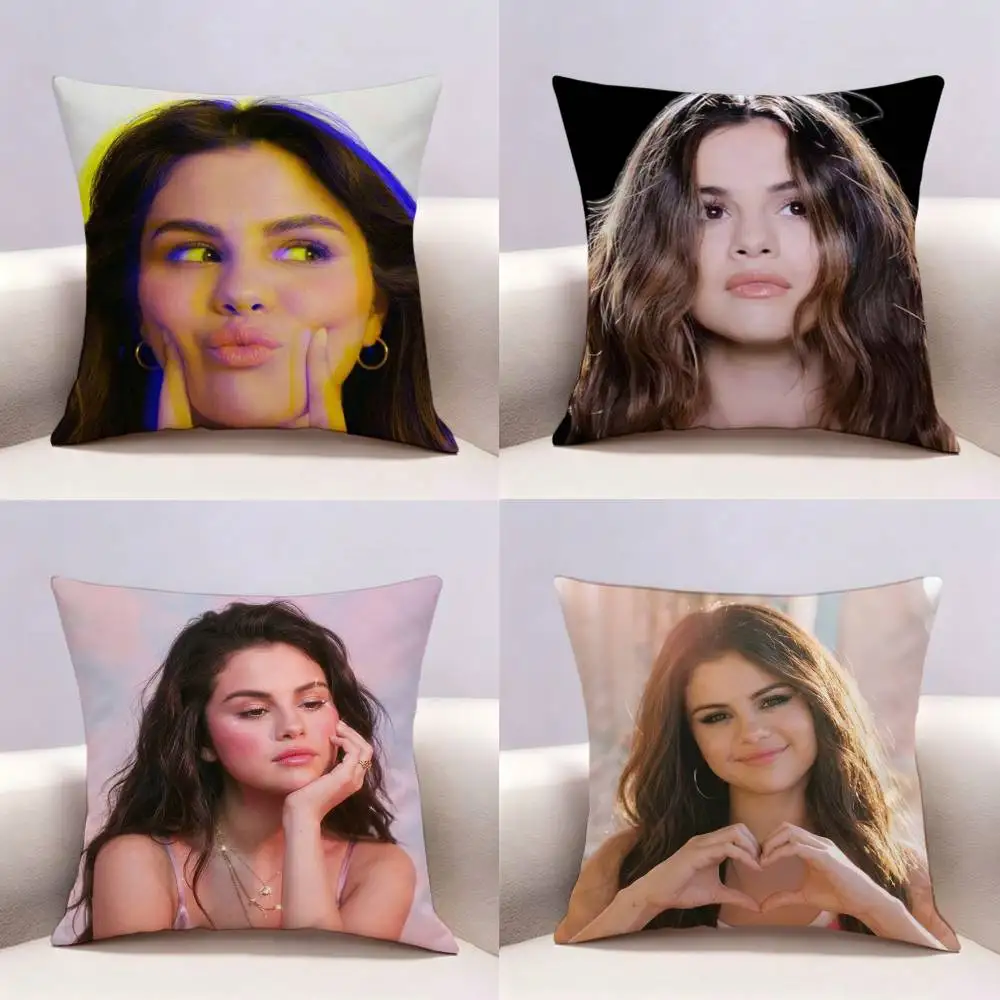 Singer S-Selena Gomez  Double-sided print Pillow Case Pattern Printed Pillowcase For Living Room Sofa Cushion Cover