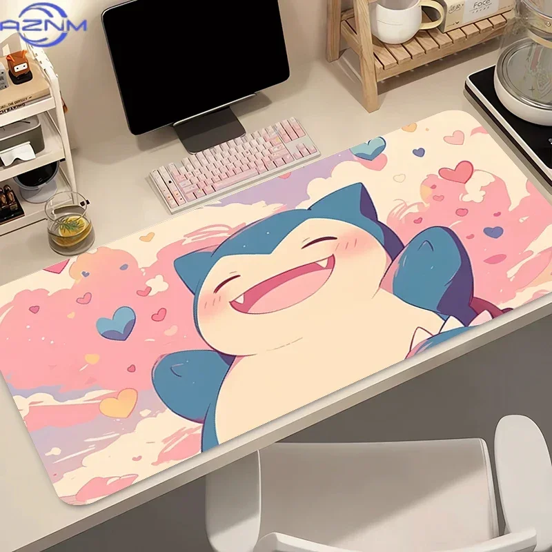 Natural Rubber Mouse Pad Pokemon Snorlax Anime Gaming Accessories Mousepad Gamer PC Completo Keyboard Desk Mat Varmilo Table Pad
