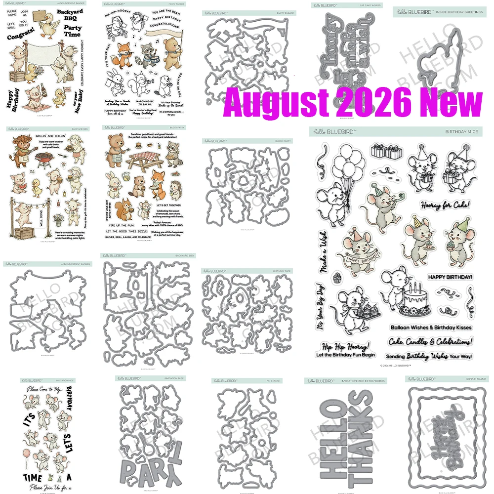 Block Party Stempel 2026 Neue Metallstanzformen Klare Stempel Handgemachtes DIY Geburtstags-Prägung Scrapbooking Grußkarten-Dekoration