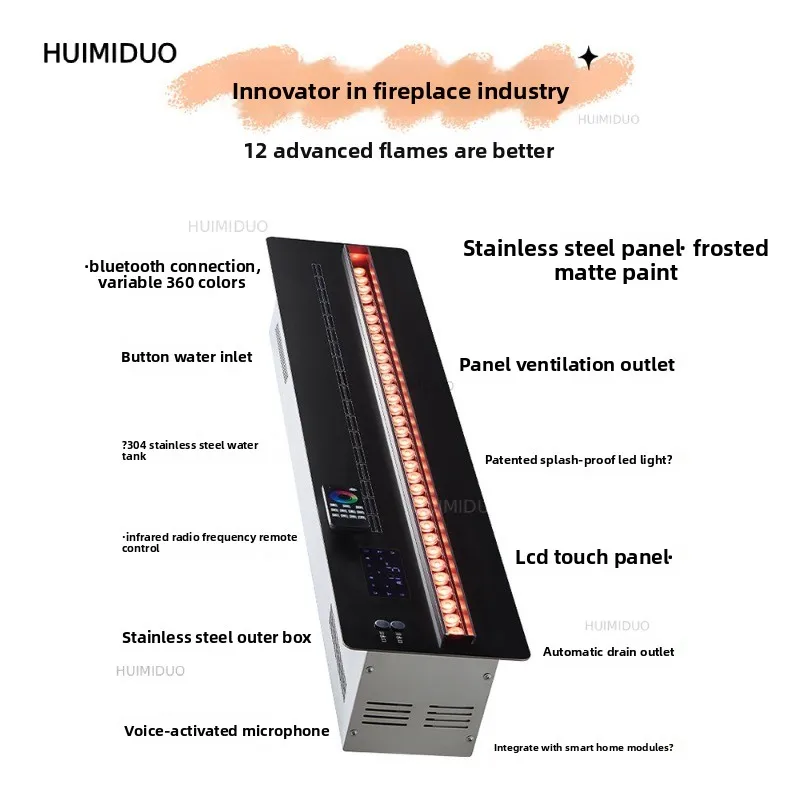 Household 3d Atomizing Fireplace European Decorative Embedded Electronic Fireplace Simulation Flame Humidifier