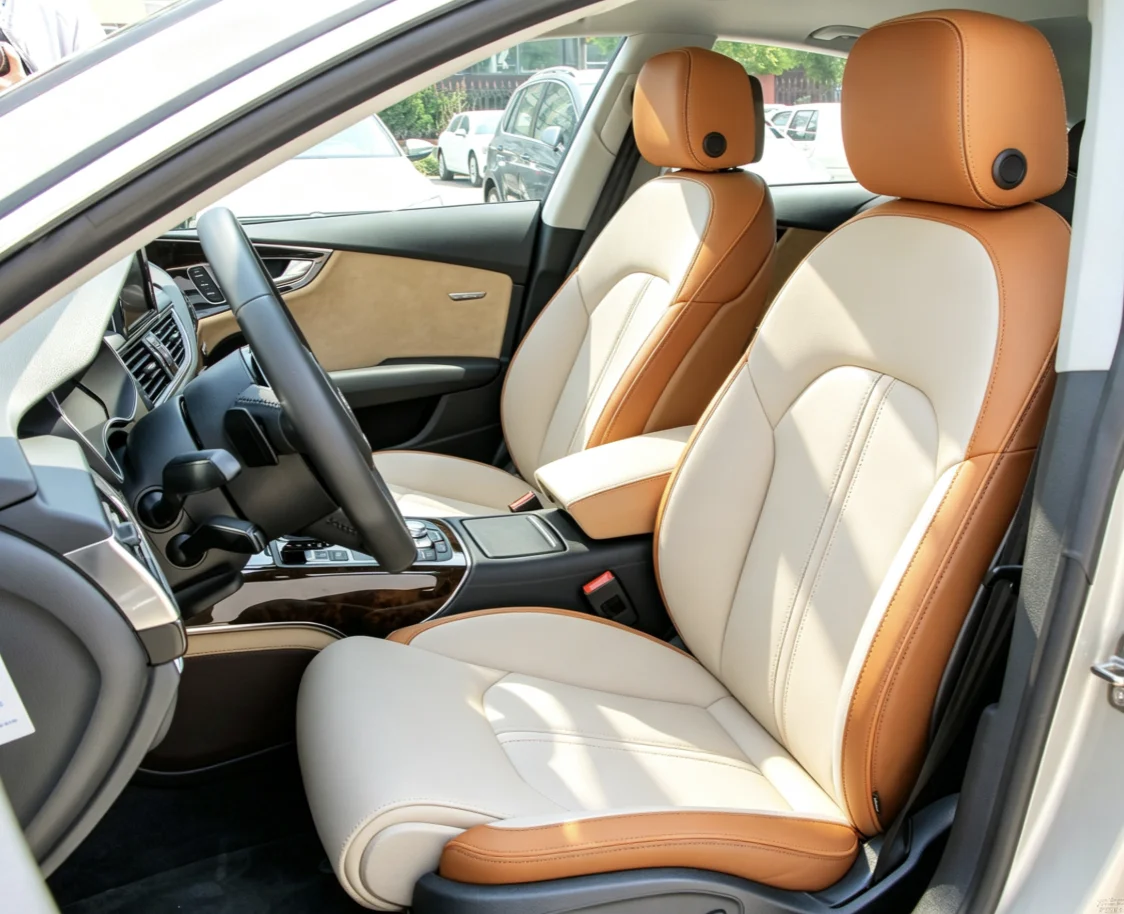 Für Audi A7 C7 2012~2016 Maßgefertigte Autositzbezüge Luxuriöses Nappaleder 100% Passgenau Innenraumzubehör 360 ° Vollständige Abdeckung – Detail 3