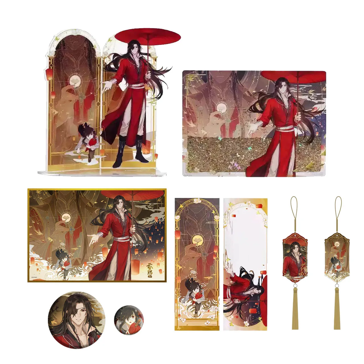 

Sunsyea Tian Guan Ci Fu TGCF Merch Официальная тематическая серия ZMCF, набор значков, акриловая подставка, орнамент, цветная доска, набор карт, брелок