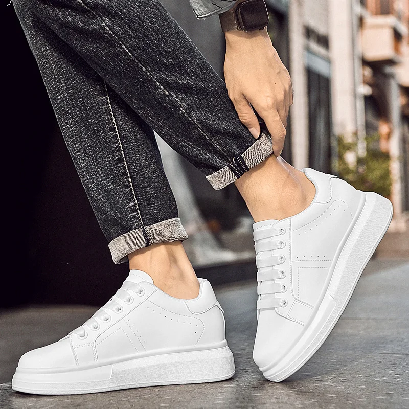 أحذية رياضية مكتنزة للرجال مع ارتفاع معزز لزيادة 6 سم أحذية رياضية كاجوال مقاس كبير 36-46