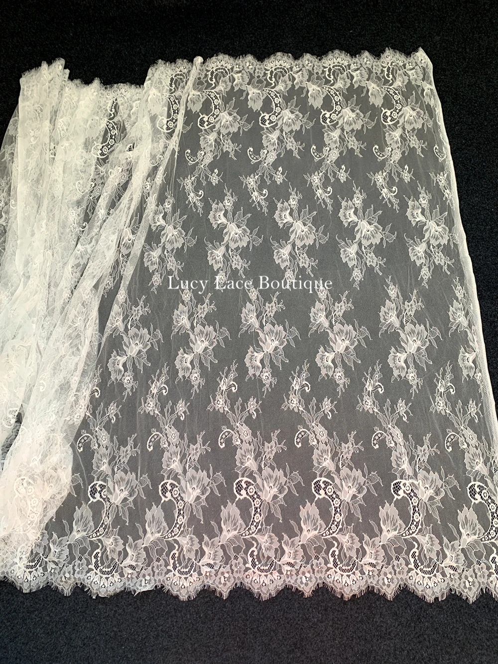 3 Meters Long Flowers lily Lace Fabric Elegant Lace Material Off White Lace for crafts Sewing Material 3 Meters