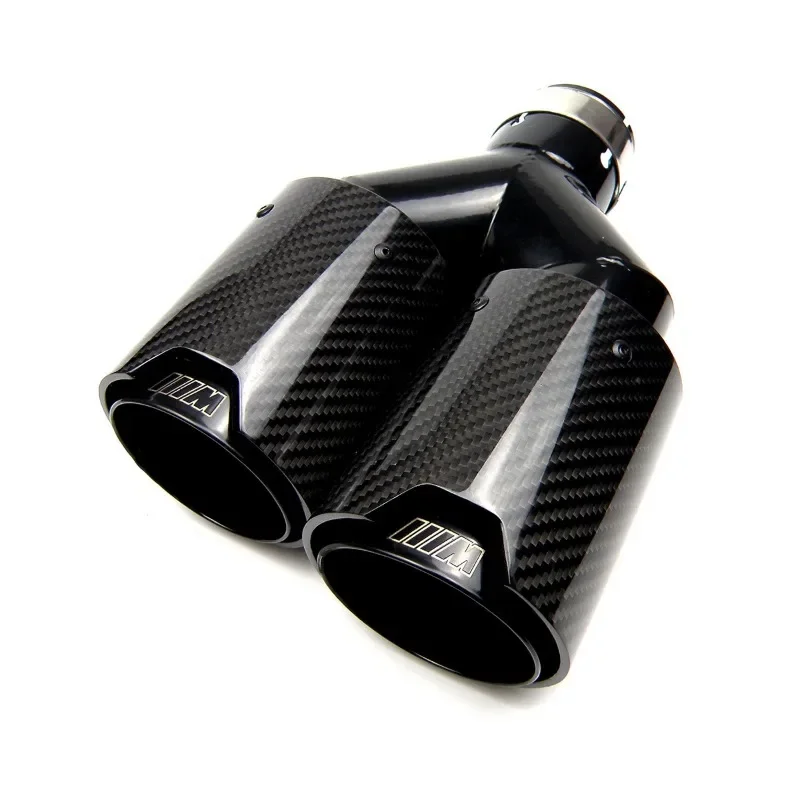 Dual Carbon Fiber Universal M Performance Exhaust Pipe End Muffler Tips for BMW 5 Series F10 X3 F25 X4 F26 X5 F15 X6 F16