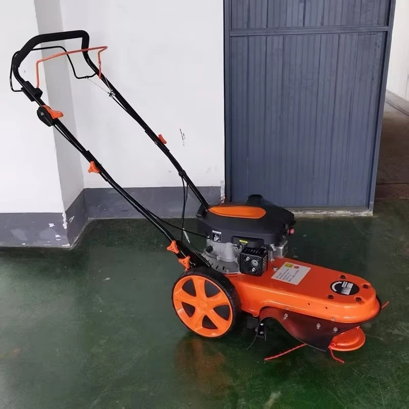 Walk Behind Brush Cutter High-Power Fuel Lawn Mower Self-Propelled Hand-Pushed Grass Trimmer Lawn Mower
