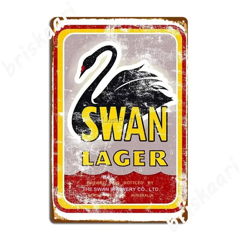 Metallschild „Swan Lager Beer“, Wanddekoration, Club, Bar, Design, Wandhöhle, Blechschild, Poster