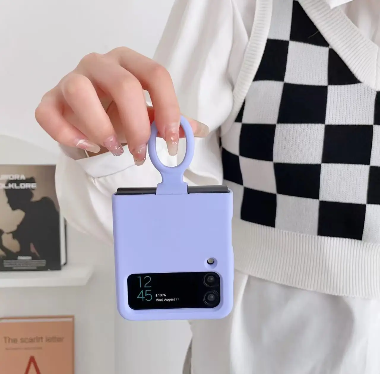 

Original Fluorescence Color Liquid Silicone Ring Holder Case For Samsung Galaxy Z Flip 4 3 Z Flip 4 Fashion Foldable Candy Cover