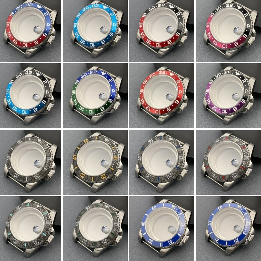 

NH35 40mm GMT/SUB Silver Watch Case For NH35/NH36 Automatic Movements For Seiko Mod parts Accessories 28.5mm Dial