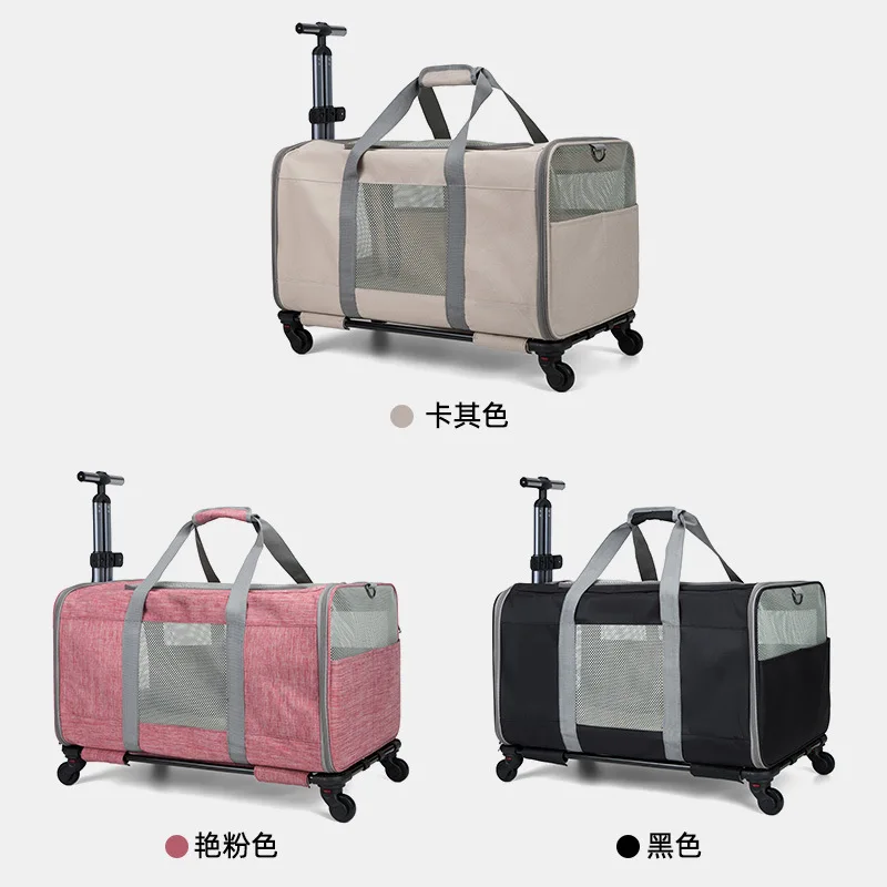 Transportín plegable con ruedas para gatos y perros transpirable - imagen 4