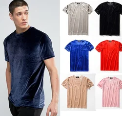 2024 New Velvet Short Sleeve T-shirt Simple Fashion Men's T-shirt For Male HIgh Street Style Causal Men T shirts Man Tops Tees