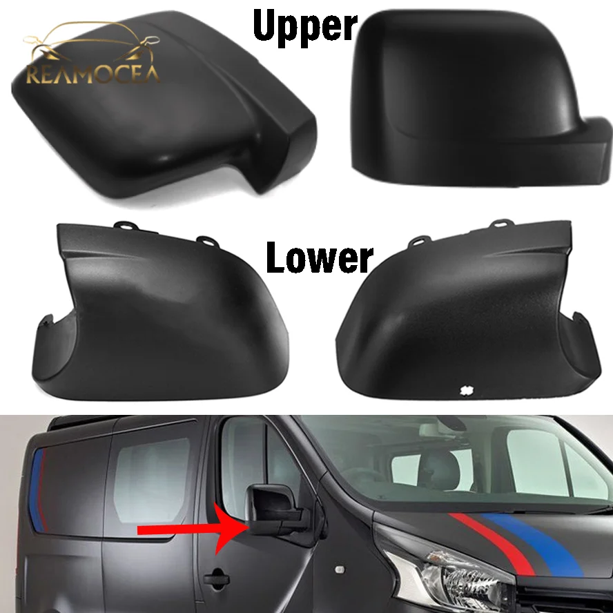 Reamocea 1x Front Side Mirror Housing Wing Mirror Cover Shell fit for Vauxhall Vivaro Renault Trafic Van Fiat Talento 2015-2018