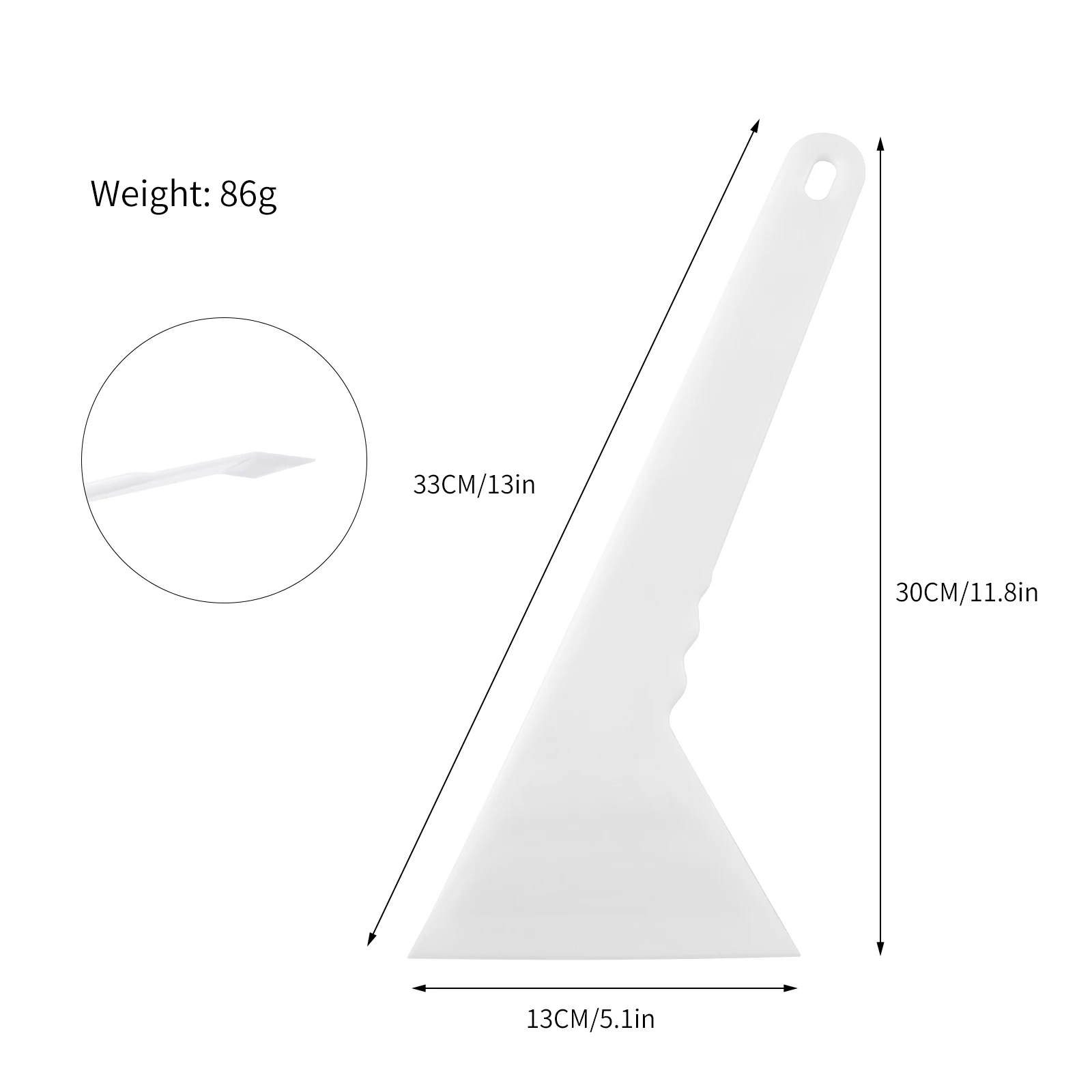 Anti-Scratch Curved Bevel Squeegee Long Handle Car PPF Window Tint Vinyl Plastic Scraper Auto Film Cleaning Bubble Removal Tool