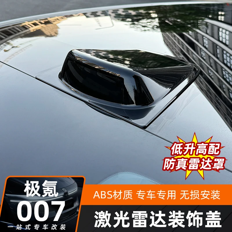 For Zeekr 001/007 Car Styling Laser Radar Decorative Cover Pro Roof Blacking Radar Cover Black Tech Auto Essential Supplies