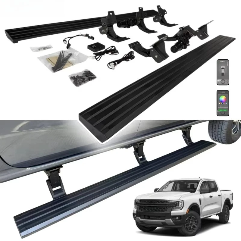 

Automatic Retractable Power Door Foot Runner Boards Electric Side Steps with Led Lights for Ranger T6 T7 raptor