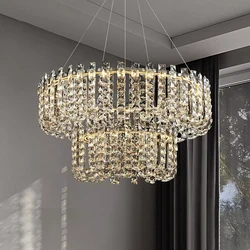 Light Luxury Living Room Pendant Light Crystal Dining Room Pendant Light Modern Simple High-end Atmospheric Hotel Lobby Decorati