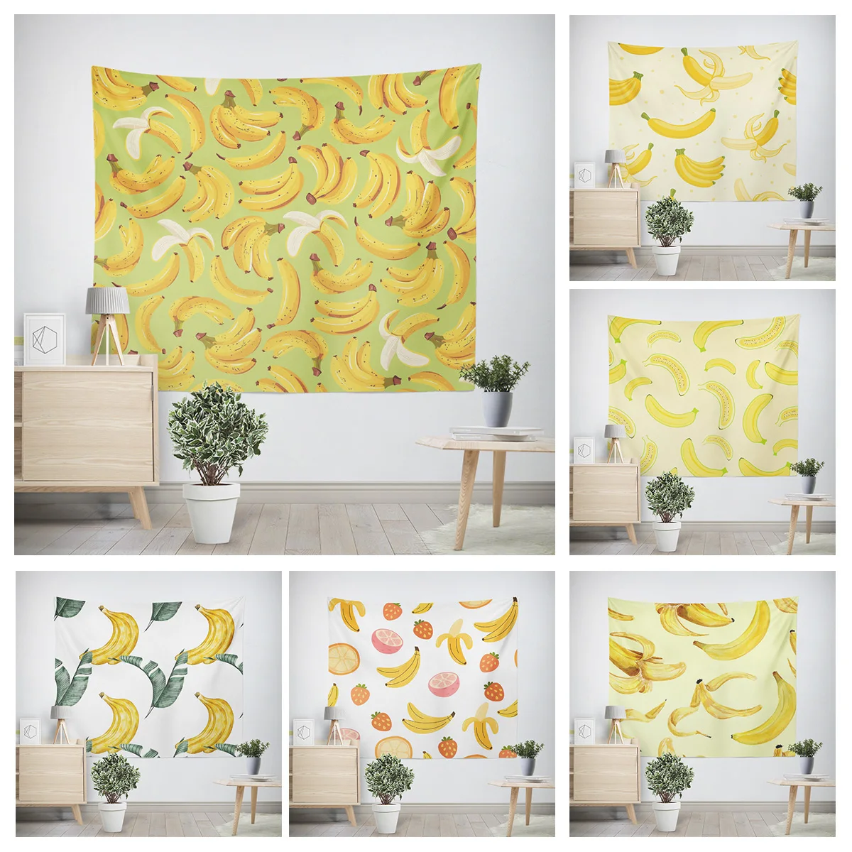 Home decoration modern room decor items wall tapestry aesthetic bedroom wall art large fabric Fruit plant fresh simple Nordic