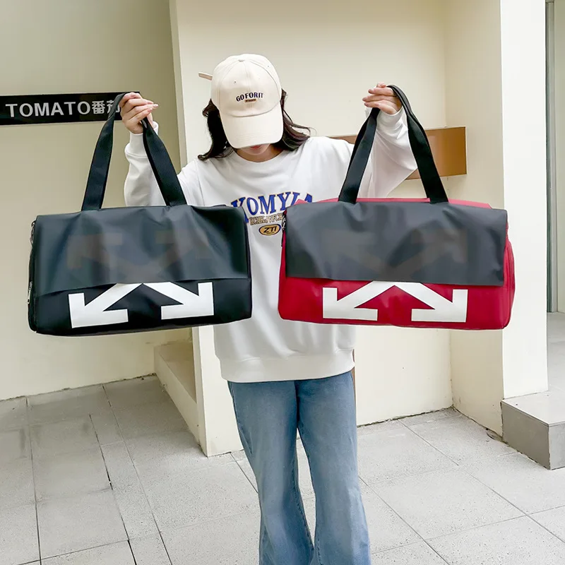 Large Capacity Water Resistant Gym Duffle Bag, Wet Dry Separation Travel Handbag, Short Trip Yoga Sports Luggage Bag