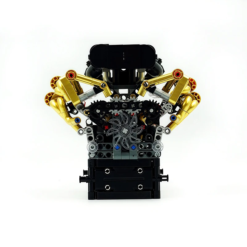 قالب الملك 10224 سيارة فنية وظيفية لتقوم بها بنفسك لعبة بمحركات V12 محرك بنة الجمعية V12 محرك الطوب طفل هدية الكريسماس