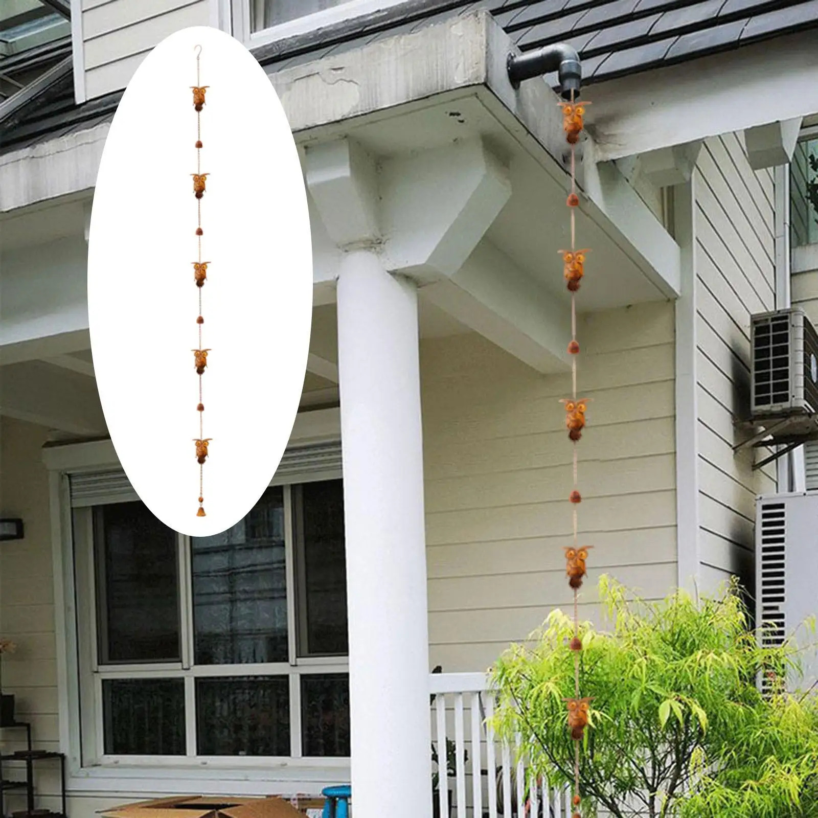 Outdoor Rain Chain Rain Catcher Chain Multifunction Vintage Style Easy to Install Water Feature Garden Hanging Decor for Yard