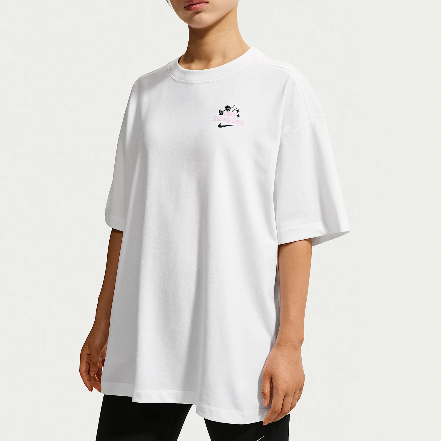 Nike genuine women's round neck letter printed round neck shoulder short sleeved T-shirt IV5474-100