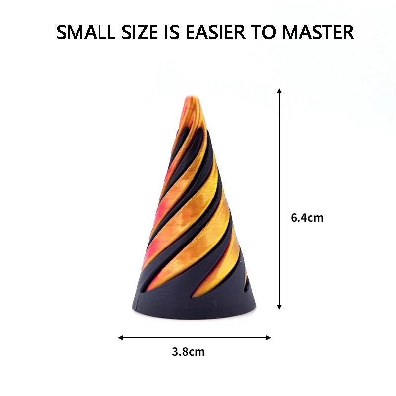 3D Printed Spiral Cone Toy Impossible Pyramid Passthrough Sculpture Pass Through Pyramid Fidget Toy Mini Vortex Thread Illusion