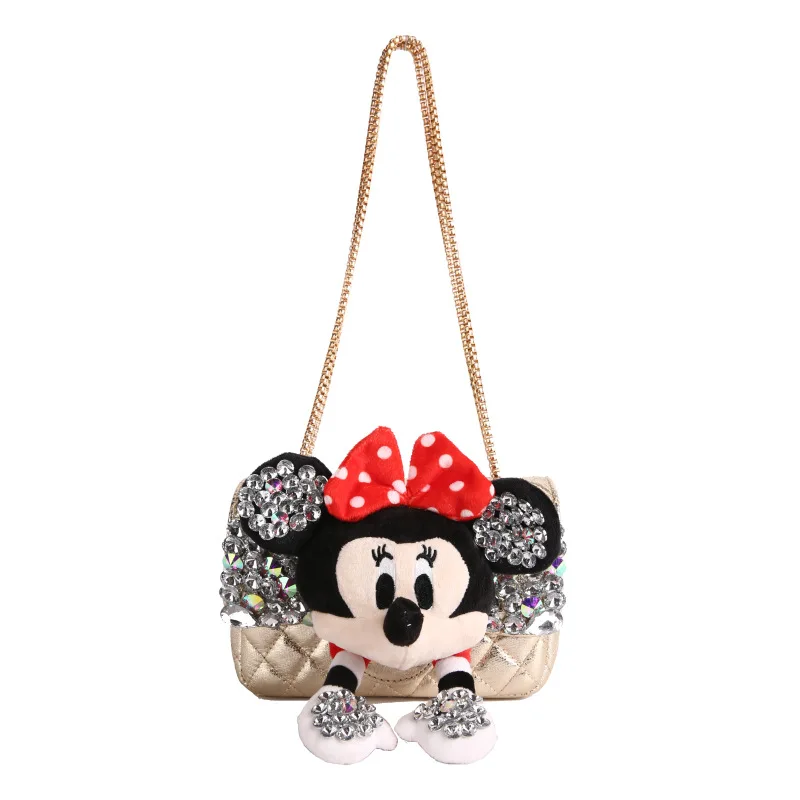 

Disney Mickey Mouse Shoulder Bag Women s Luxury Underarm Waterproof Crossbody with Rhinestone Chain for Girls Female Students