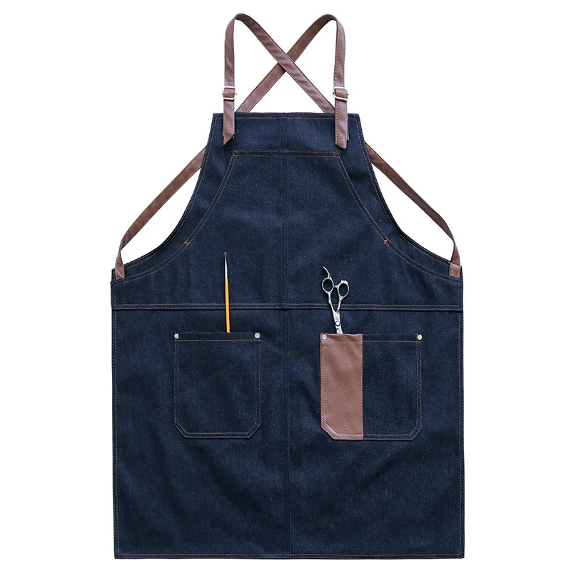 

Denim Apron Home Kitchen Coffee Bakery Pet Beauty Barber Flower Art Cafe Men's and Women's Work Dress Apron