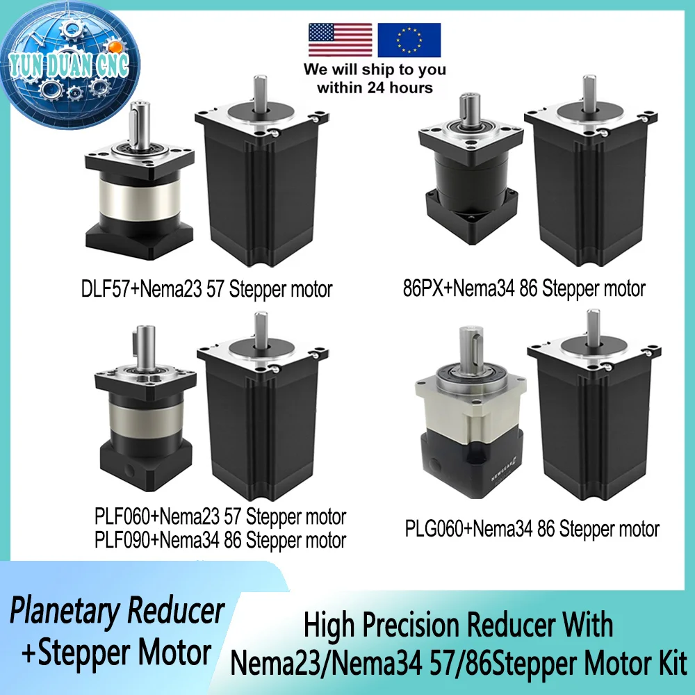 Planetary Reducer 57/86mm Stepper Motor Kits Nema23/34 Stepping Planetary Gearbox Reduction Integrated System For CNC Router 3D