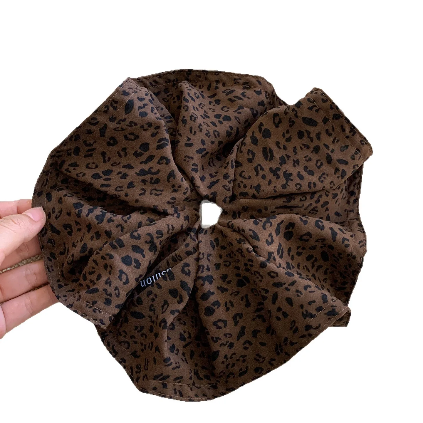 Vintage Leopard Print Large Scrunchie For Women Girls Sweet Hair Ornament Hair Tie Hair Band Hair Ring Fashion Hair Accessories