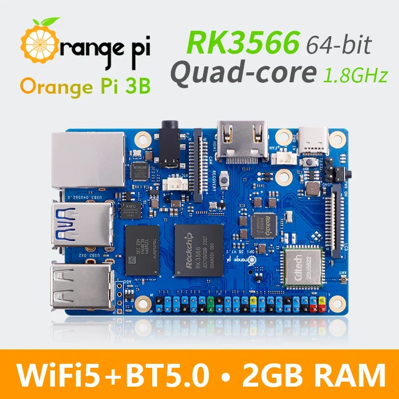 Orange Pi 3B Rockchip RK3566 رباعي النواة 64 بت SBC لوحة واحدة WiFi + BLE جيجابت تشغيل أندرويد لينكس OpenHarmony OS كمبيوتر صغير #3