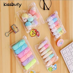 KssButy 6PCS/Set Leaves Mushroom Cute Kawaii Fluorescent Highlighter Pen Kawaii Chalk Marker Pens Stationery School Supplie