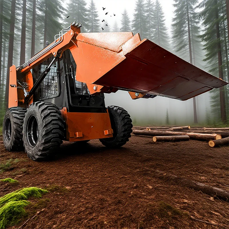 Customized FREE SHIPPING CE Mini Skid Steer Loader Diesel Front End Wheel Skid Steer Loader Mini With Attachments