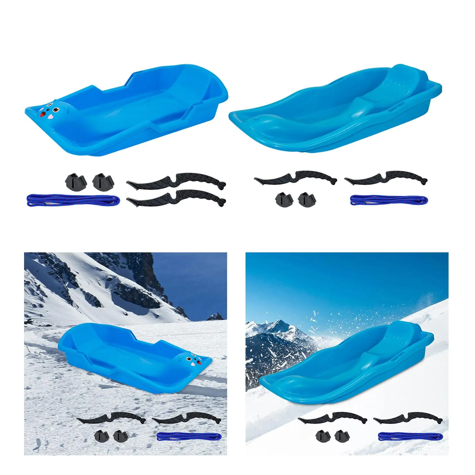 

Snow Sled Toboggan Ski Board Winter Toy Outdoor Thicken Equipment Sandboard with Handle Luge for Children Adults Boys Girls