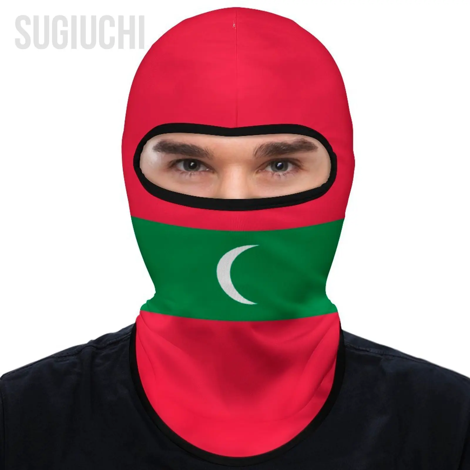 Maldives Flag Outdoor Cool Sunscreen Motorcycle Face Mask Moto Biker Wind Cap Mask Stopper Windproof Bicycle Cycling Headgear