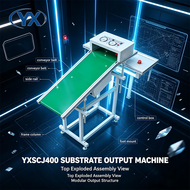 YXSCJ400 Wholesale THT Assembly Line Wave Solder Output Machine Automatic PCB Outfeed Conveyor With Special Belt