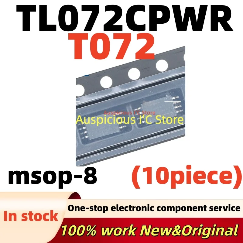 (10pcs)100%new T072 TL072 TL072CPW TL072CPWR msop-8