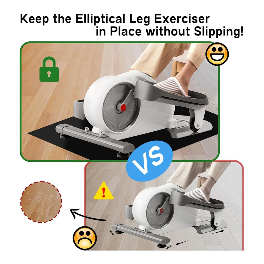 حصيرة آلة تمرين الساق القطع الناقص A71P، حصيرة تمرين غير قابلة للانزلاق لحاضية تحت المكتب، تمرين دواسة القدم الكهربائية للجلوس