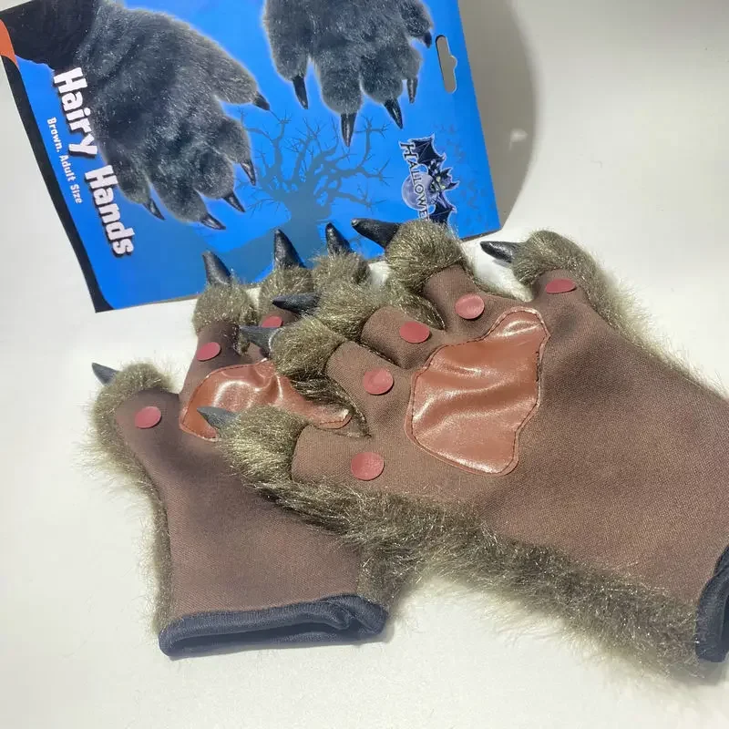 Werewolf Gloves hairy hands Stage Performance Props Make-up Clothes Accessories Halloween Werewolf Decoration Cosplay Gloves