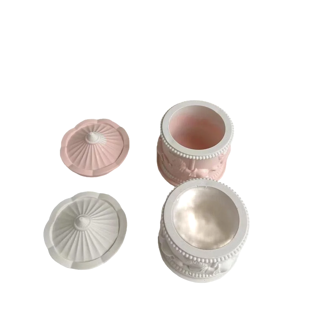 Caja de almacenamiento de carrusel, molde de silicona para florero, resina epoxi, caja de joyería DIY, Molde de resina de yeso, molde de tanque de almacenamiento