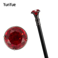 Red Diamond Type Silver Walking Cane Gentleman Elegant Fashion Decorative Walking Stick Women Vintage Cosplay Crosier Knob Cane