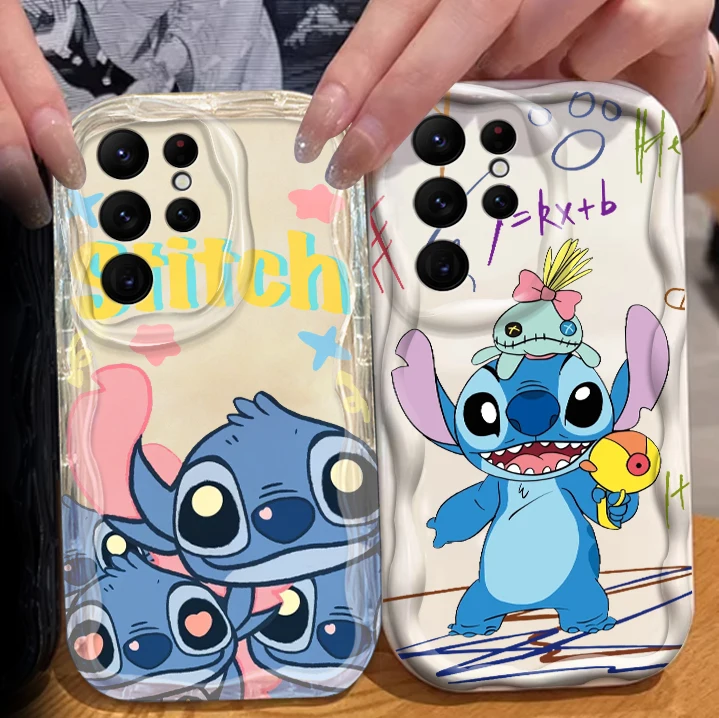 

Disney Stitch Cute Love For Samsung S24 S23 S21 S20 Ultra Plus FE A73 A72 A71 A51 A31 A05S A05 A04 5G Wave Oil Funda Phone Case